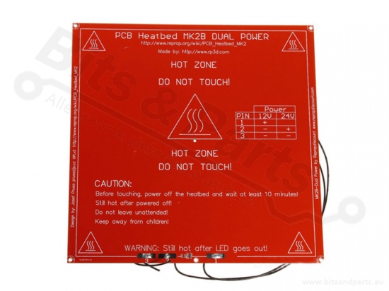 Heat bed/hot plate voor RepRap 3D Printers MK2B Dual Power PCB